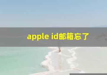 apple id邮箱忘了